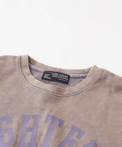 CUBE SUGAR（キューブシュガー）の「天竺 パウダー加工 プリント クルーネック（Tシャツ/カットソー・レディース・ベージュ/チャコールグレー/グリーン/ピンク・M）」の20枚目の写真