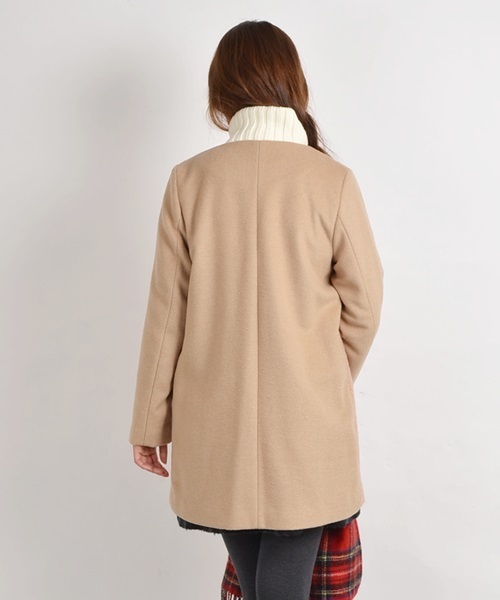 Khaju（カージュ）の「Khaju:ノーカラージップコート□（その他アウター・レディース・ブラック/ベージュ/ベージュ系その他・38/36）」の8枚目の写真