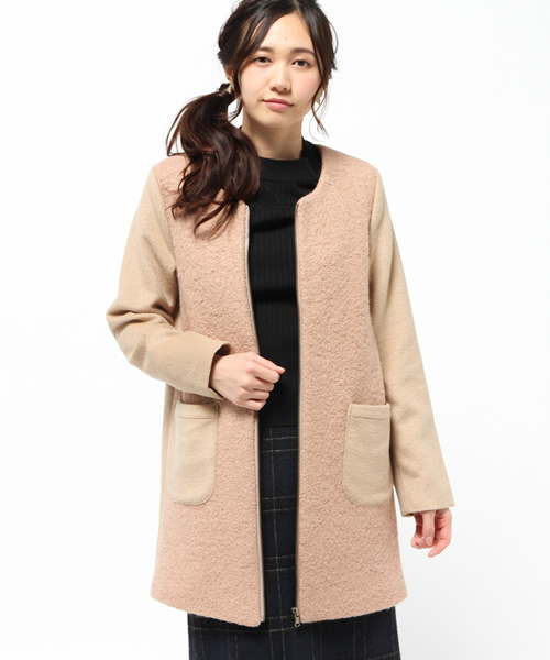 Khaju（カージュ）の「Khaju:ノーカラージップコート□（その他アウター・レディース・ブラック/ベージュ/ベージュ系その他・38/36）」の22枚目の写真