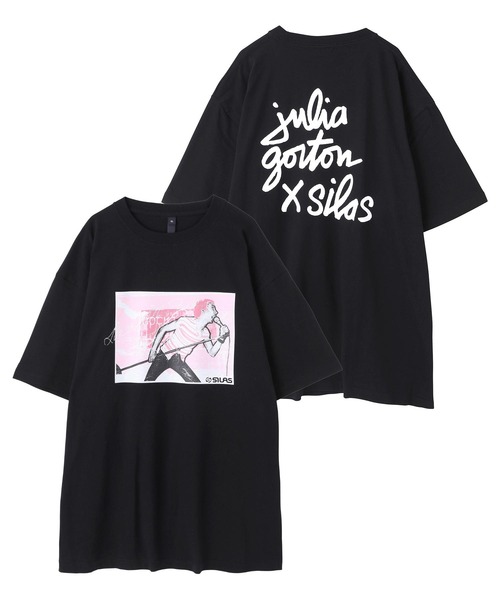 SILAS(サイラス)の「SILAS x JULIA GORTON FRONT PHOTO S/S TEE(Tシャツ/カットソー・メンズ・ホワイト/ブラック・SMALL/MEDIUM/LARGE/X-LARGE)」の1枚目の写真