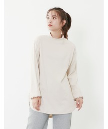 POU DOU DOU | シャツテールゆるモックネックトップス(Tシャツ/カットソー)