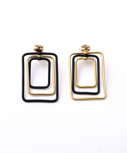 Narcissus(ナルシス)の「【Narcissus】パールスクエアピアス(ピアス(両耳用)・レディース・ブラック/シルバー・FREE)」の8枚目の写真