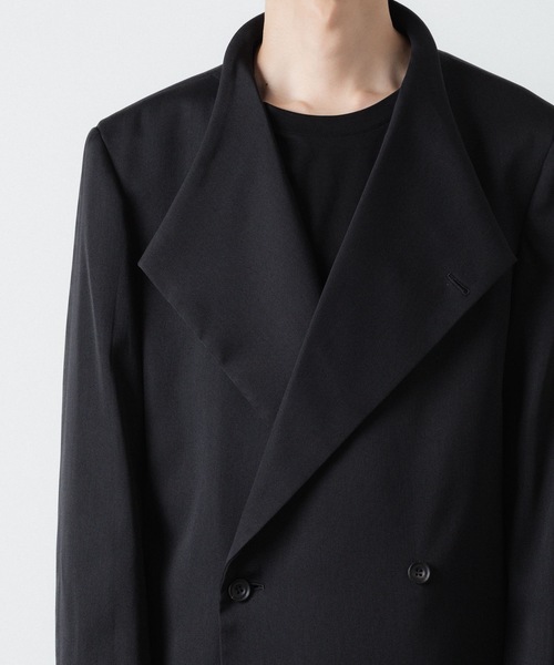 ato（アトウ）の「crease double short coat（チェスターコート・メンズ・ブラック/ネイビー・44/46/48）」の19枚目の写真