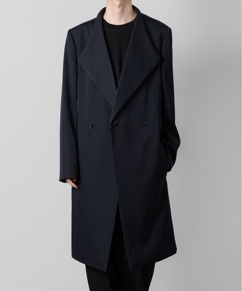 ato（アトウ）の「crease double short coat（チェスターコート・メンズ・ブラック/ネイビー・44/46/48）」の10枚目の写真