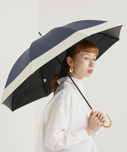 because（ビコーズ）の「because PUバイカラーヒートカット日傘（遮蔽率100％以上）（長傘・レディース・ネイビー/ベージュ/ブラック/ピンク/ミント/グレー/ホワイト・FREE）」の6枚目の写真