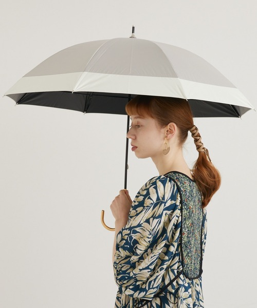 日傘　（ヒートカット） because ビコーズ 長傘 日傘 雨傘 晴雨兼用 ヒートカット フリル