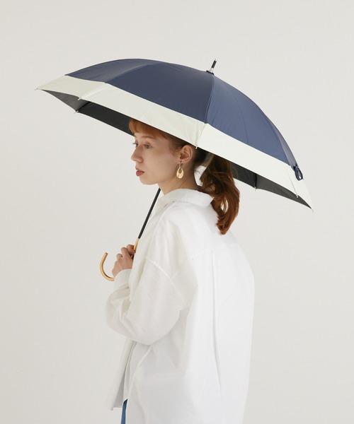 because（ビコーズ）の「because PUバイカラーヒートカット日傘（遮蔽率100％以上）（長傘・レディース・ネイビー/ベージュ/ブラック/ピンク/ミント/グレー/ホワイト・FREE）」の19枚目の写真