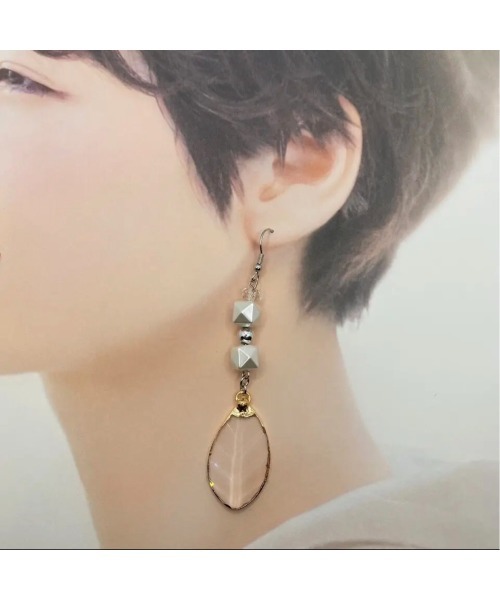 tone（トーン）の「【-lensa-】クリアリーフピアス(MA)（ピアス（両耳用）・レディース・シルバー・FREE）」の4枚目の写真