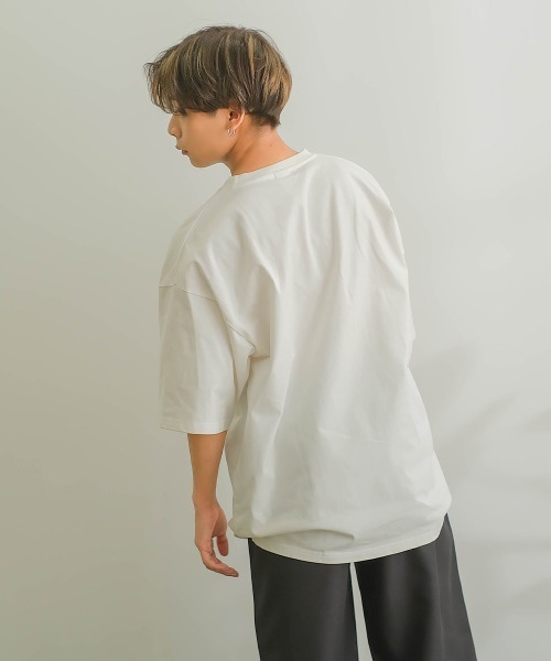 SIDEWAY STANCE(サイドウェイスタンス)の「【SIDEWAY STANCE】ピスネーム ワッペン ポケット付き 無地 Tシャツ(Tシャツ/カットソー・メンズ・ホワイト/モスグリーン/チャコール/パープル/ブラック/グレイッシュベージュ・LARGE/MEDIUM/X-LARGE)」の14枚目の写真