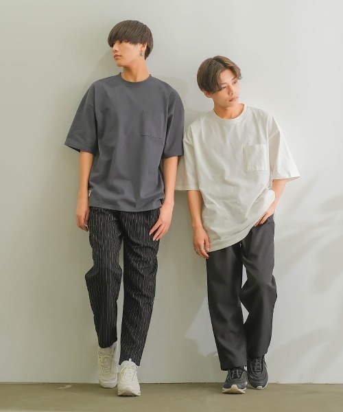 SIDEWAY STANCE(サイドウェイスタンス)の「【SIDEWAY STANCE】ピスネーム ワッペン ポケット付き 無地 Tシャツ(Tシャツ/カットソー・メンズ・ホワイト/モスグリーン/チャコール/パープル/ブラック/グレイッシュベージュ・LARGE/MEDIUM/X-LARGE)」の21枚目の写真