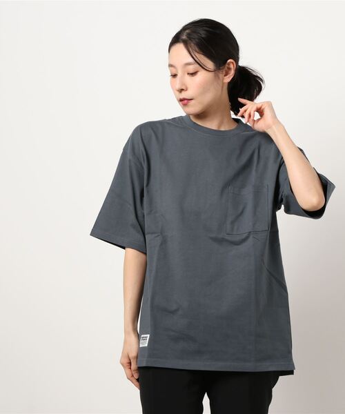 SIDEWAY STANCE(サイドウェイスタンス)の「【SIDEWAY STANCE】ピスネーム ワッペン ポケット付き 無地 Tシャツ(Tシャツ/カットソー・メンズ・ホワイト/モスグリーン/チャコール/パープル/ブラック/グレイッシュベージュ・LARGE/MEDIUM/X-LARGE)」の12枚目の写真