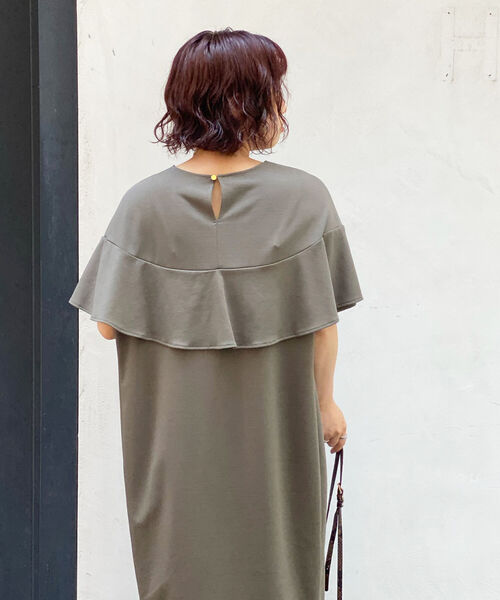 NOLLEY’S(ノーリーズ)の「フリル袖ポンチワンピース(ワンピース・レディース・パープル/ネイビー/ブラック/オリーブ・38)」の15枚目の写真