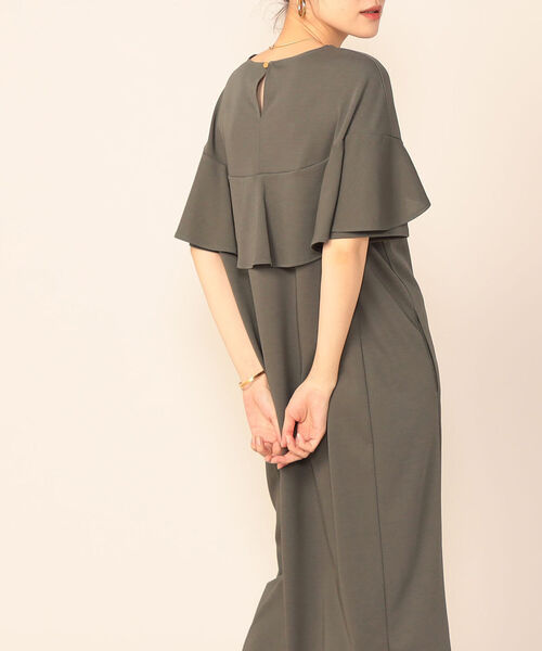 NOLLEY’S(ノーリーズ)の「フリル袖ポンチワンピース(ワンピース・レディース・パープル/ネイビー/ブラック/オリーブ・38)」の12枚目の写真