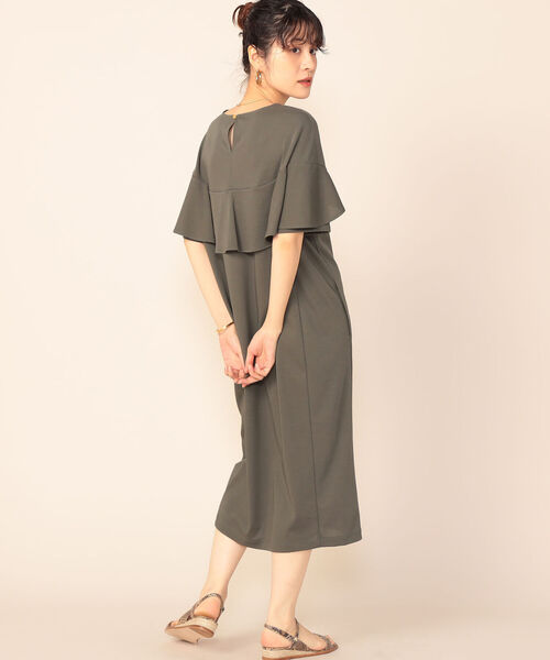 NOLLEY’S(ノーリーズ)の「フリル袖ポンチワンピース(ワンピース・レディース・パープル/ネイビー/ブラック/オリーブ・38)」の10枚目の写真