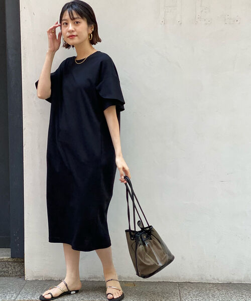 NOLLEY’S(ノーリーズ)の「フリル袖ポンチワンピース(ワンピース・レディース・パープル/ネイビー/ブラック/オリーブ・38)」の18枚目の写真