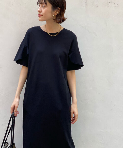 NOLLEY’S(ノーリーズ)の「フリル袖ポンチワンピース(ワンピース・レディース・パープル/ネイビー/ブラック/オリーブ・38)」の16枚目の写真