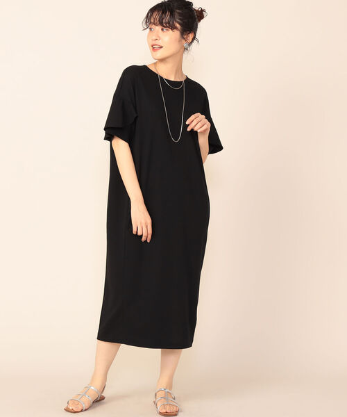 NOLLEY’S(ノーリーズ)の「フリル袖ポンチワンピース(ワンピース・レディース・パープル/ネイビー/ブラック/オリーブ・38)」の20枚目の写真