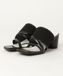 スクエア雑材×合皮サンダル(japan made)