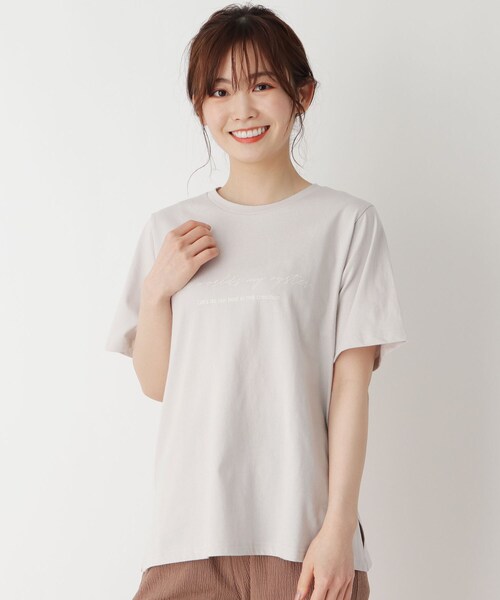 pink adobe（ピンクアドベ）の「◆【M-LL】USAコットン両面ロゴTシャツ（Tシャツ/カットソー・レディース・ライトブルー/ブラック/ライトグレー/オフホワイト・40/38/42）」の3枚目の写真