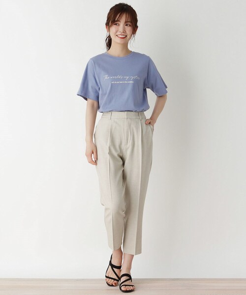 pink adobe（ピンクアドベ）の「◆【M-LL】USAコットン両面ロゴTシャツ（Tシャツ/カットソー・レディース・ライトブルー/ブラック/ライトグレー/オフホワイト・40/38/42）」の11枚目の写真