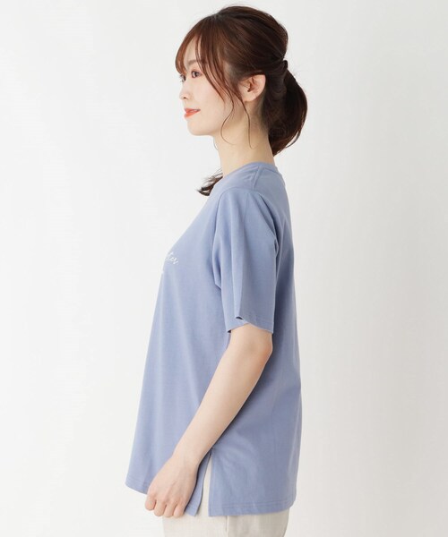 pink adobe（ピンクアドベ）の「◆【M-LL】USAコットン両面ロゴTシャツ（Tシャツ/カットソー・レディース・ライトブルー/ブラック/ライトグレー/オフホワイト・40/38/42）」の13枚目の写真