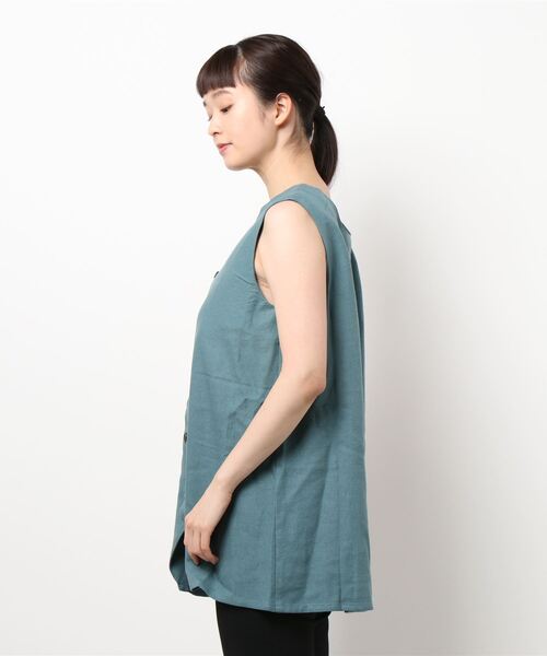 Factor=（ファクターイコール）の「3WAYリネンノースリーブトップス（シャツ/ブラウス・レディース・ブラック/ベージュ/ブルー・FREE）」の10枚目の写真