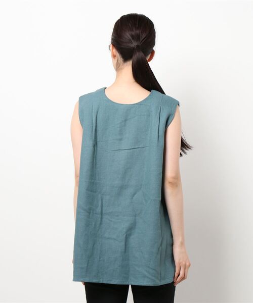Factor=（ファクターイコール）の「3WAYリネンノースリーブトップス（シャツ/ブラウス・レディース・ブラック/ベージュ/ブルー・FREE）」の11枚目の写真
