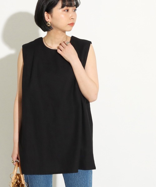 Factor=（ファクターイコール）の「3WAYリネンノースリーブトップス（シャツ/ブラウス・レディース・ブラック/ベージュ/ブルー・FREE）」の2枚目の写真