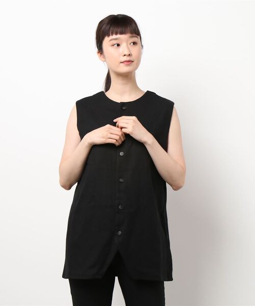 Factor=（ファクターイコール）の「3WAYリネンノースリーブトップス（シャツ/ブラウス・レディース・ブラック/ベージュ/ブルー・FREE）」の13枚目の写真