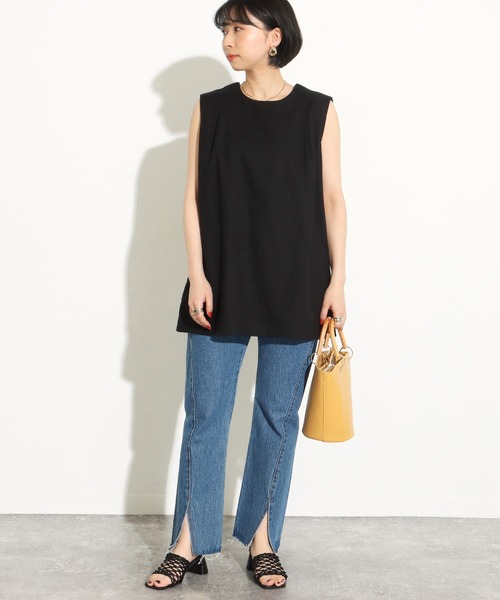 Factor=（ファクターイコール）の「3WAYリネンノースリーブトップス（シャツ/ブラウス・レディース・ブラック/ベージュ/ブルー・FREE）」の17枚目の写真