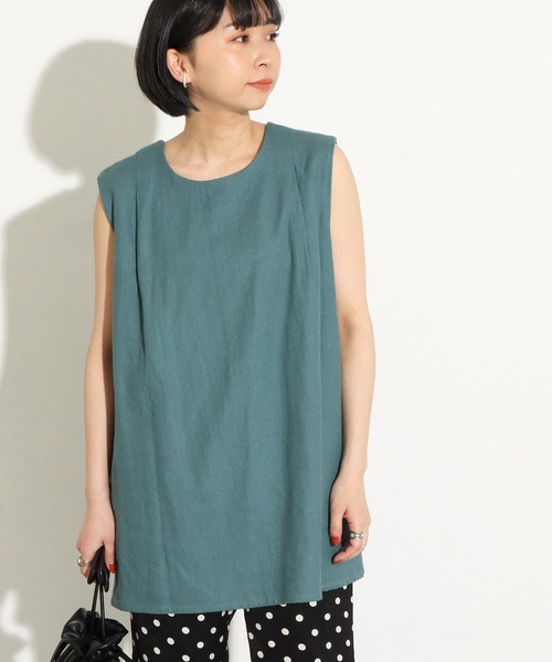 Factor=（ファクターイコール）の「3WAYリネンノースリーブトップス（シャツ/ブラウス・レディース・ブラック/ベージュ/ブルー・FREE）」の22枚目の写真