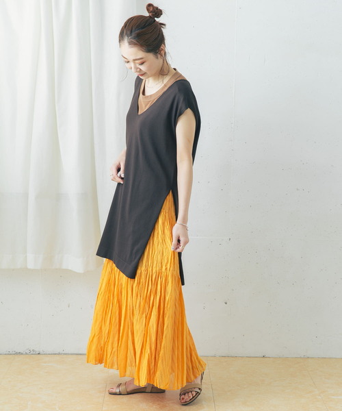 URBAN RESEARCH ROSSO WOMEN（アーバンリサーチ　ロッソ）の「シアージャガードティアードスカート（スカート・レディース・ライトブルー/ブラック/イエロー・FREE）」の7枚目の写真