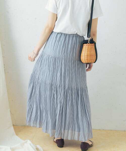 URBAN RESEARCH ROSSO WOMEN（アーバンリサーチ　ロッソ）の「シアージャガードティアードスカート（スカート・レディース・ライトブルー/ブラック/イエロー・FREE）」の10枚目の写真