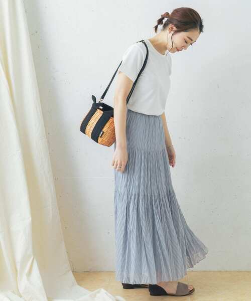 URBAN RESEARCH ROSSO WOMEN（アーバンリサーチ　ロッソ）の「シアージャガードティアードスカート（スカート・レディース・ライトブルー/ブラック/イエロー・FREE）」の12枚目の写真