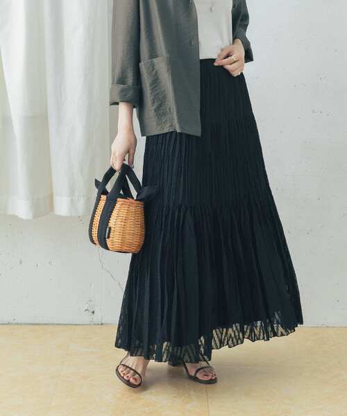 URBAN RESEARCH ROSSO WOMEN（アーバンリサーチ　ロッソ）の「シアージャガードティアードスカート（スカート・レディース・ライトブルー/ブラック/イエロー・FREE）」の14枚目の写真