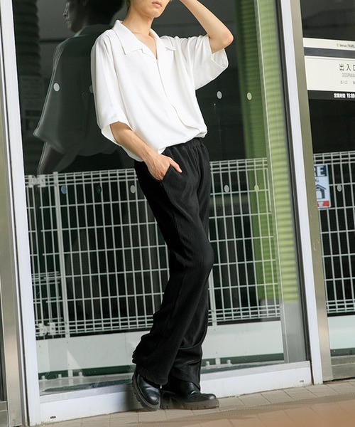 Adoon plain(アドーンプレーン)の「【Adoon plain】プリーツフレアパンツ(その他パンツ・メンズ・ブラック・SMALL/MEDIUM/LARGE)」の18枚目の写真