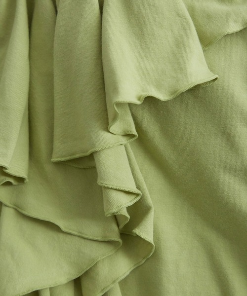 VIS（ビス）の「フリルカラーカットソートップス（Tシャツ/カットソー・レディース・オフホワイト/ライトグリーン/ブラック・FREE）」の19枚目の写真