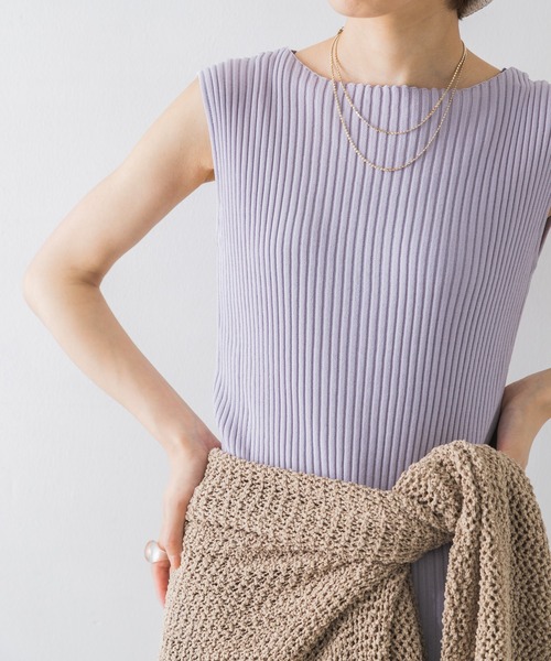 URBAN RESEARCH（アーバンリサーチ）の「コンパクトリブニット(ノースリーブ)（ニット/セーター・レディース・ブラック/ブラウン/グリーン/ラベンダー/グレー系その他・FREE）」の11枚目の写真