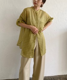 CAPRICIEUX LE'MAGE | シアーポケットチェックシャツ(シャツ/ブラウス)