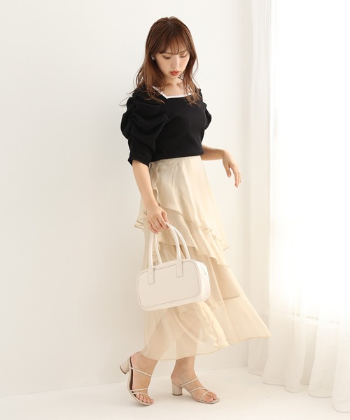 one after another NICE CLAUP(ワンアフターアナザーナイスクラップ)の「スクエアミニボストンバッグ(ボストンバッグ・レディース・ブラック/アイボリー/ミント・FREE)」の11枚目の写真