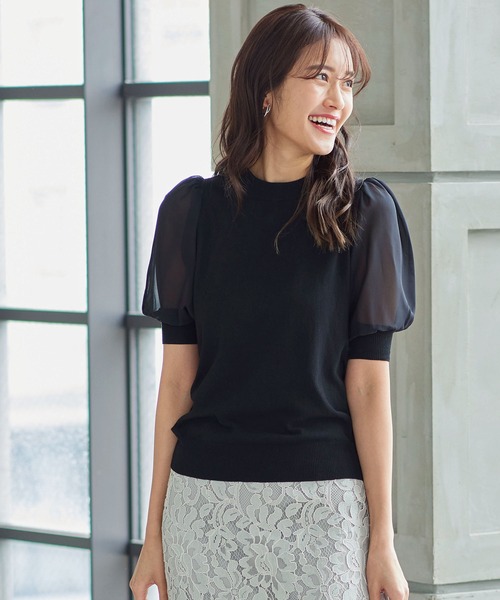 袖シフォン5分袖ニットトップス ニット セーター Kobe Lettuce コウベレタス のファッション通販 Zozotown