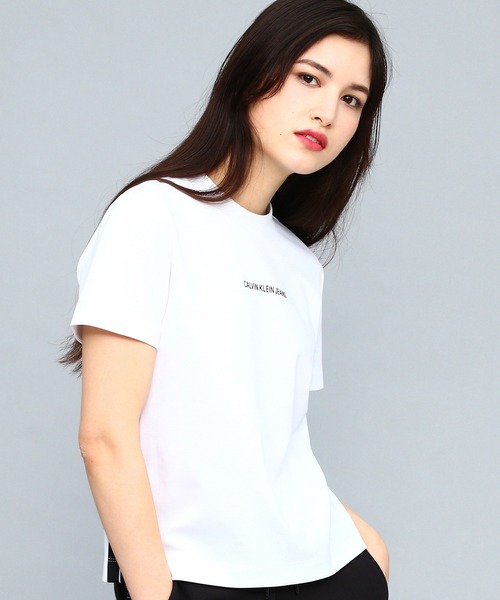 Calvin Klein Jeans（カルヴァンクラインジーンズ）の「ミラノ エッセンシャルズ Tシャツ（Tシャツ/カットソー・レディース・ホワイト/ブラック・S/M/L/XS）」の2枚目の写真