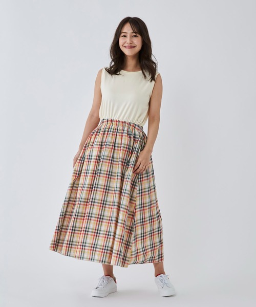 シルケットスムース ハウスチェック切替ワンピース ワンピース ワンピース Arnold Palmer Arnold Palmer アーノルドパーマー のファッション