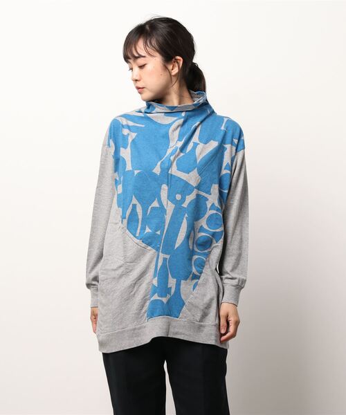 gomme(ゴム)の「フラワーベースP天竺 リラックスT(Tシャツ/カットソー・レディース・トップグレー/ホワイト/グレー・MEDIUM)」の4枚目の写真