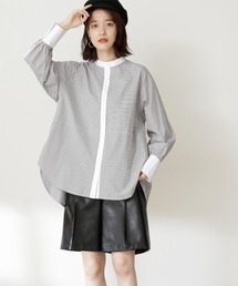 N.（N. Natural Beauty Basic） | 【WEB限定カラー】◆バックペプラムバンドカラーシャツ(シャツ/ブラウス)