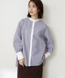 N.（N. Natural Beauty Basic） | ◆バックペプラムバンドカラーシャツ(シャツ/ブラウス)