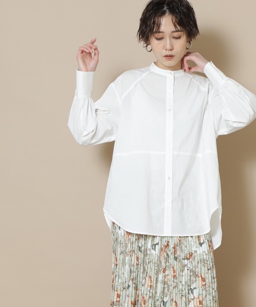 N.（N. Natural Beauty Basic）（エヌエヌナチュラルビューティーベーシック）の「◆バックペプラムバンドカラーシャツ（シャツ/ブラウス・レディース・ホワイト/ブルー系その他/ブラウン系その他/ブラック/グリーン/スモークピンク・MEDIUM）」の15枚目の写真