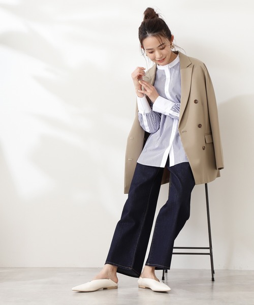 N.（N. Natural Beauty Basic）（エヌエヌナチュラルビューティーベーシック）の「◆バックペプラムバンドカラーシャツ（シャツ/ブラウス・レディース・ホワイト/ブルー系その他/ブラウン系その他/ブラック/グリーン/スモークピンク・MEDIUM）」の20枚目の写真