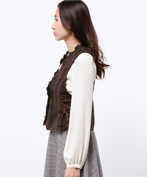 axes femme（アクシーズファム）の「レースアップフリルベスト（ベスト