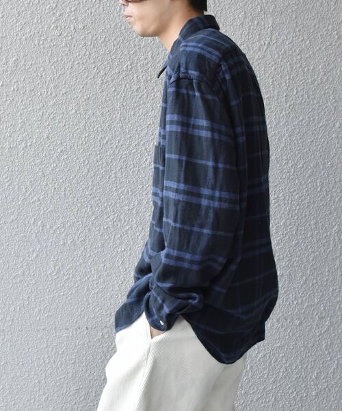 SHIPS any（シップス エニィ）の「SHIPS any: Kinloch Anderson チェック レギュラー ネルシャツ◇（シャツ/ブラウス・メンズ・ネイビー/グレー/グリーン/ブルー・SMALL/MEDIUM/LARGE/X-LARGE）」の5枚目の写真